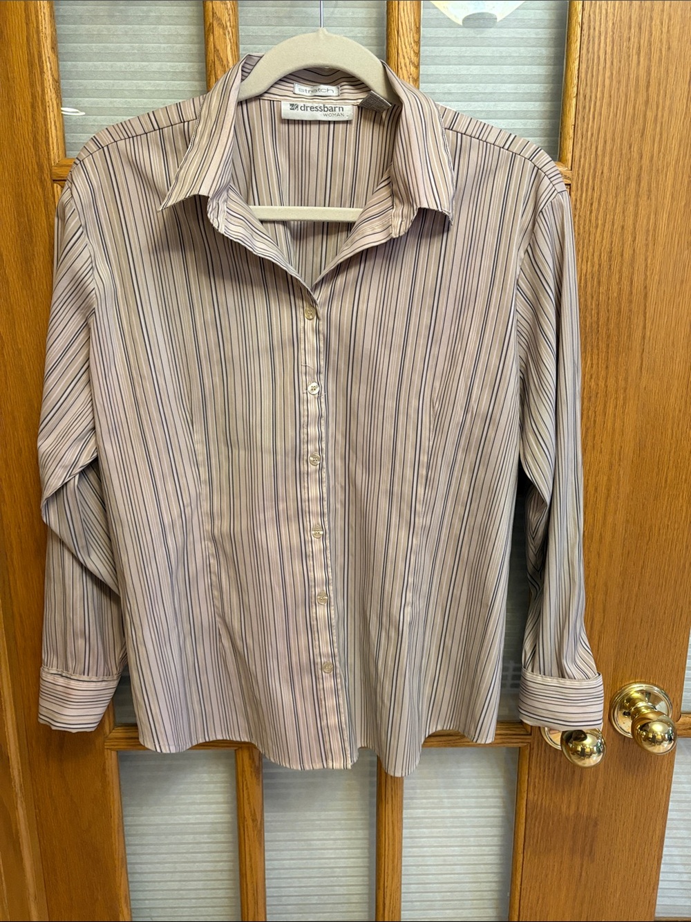 EUC dressbarn Striped Button-Down Blouse
